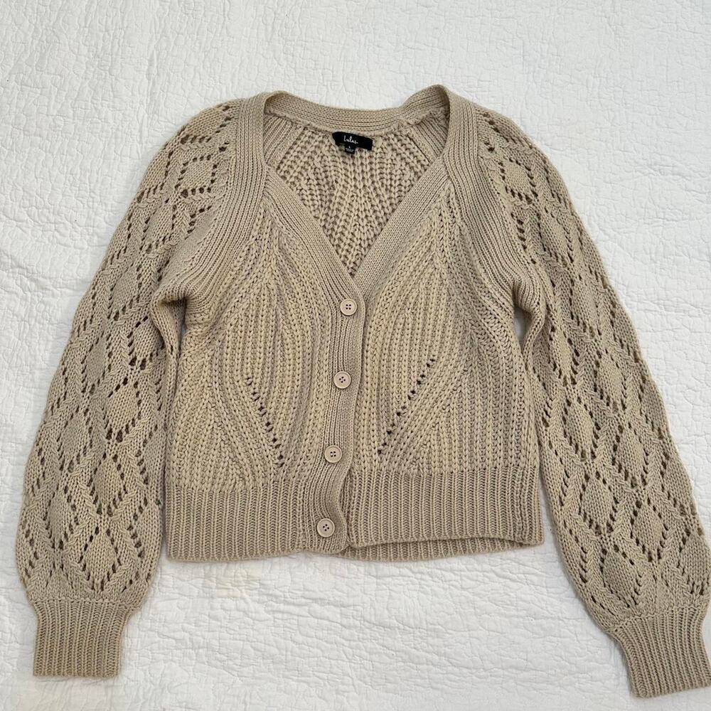 Lulus cream cable knit cardigan